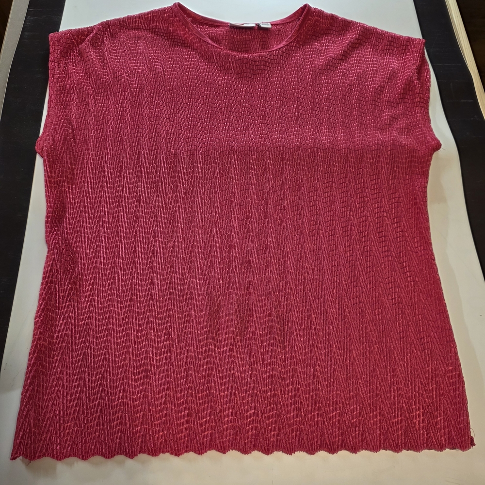 Kim Rogers Vibrant Y2K Mesh Hot Pink Sleeveless Top